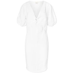 Deiji Studios Tie Seamed Linen Mini Dress