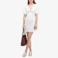 Deiji Studios Tie Seamed Linen Mini Dress -Marine Serrc Style 03 05 2024 LB SS24 004WHT m8 1