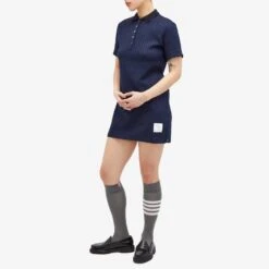Thom Browne Mini Jacquard Polo Dress -Marine Serrc Style 13 03 2024 JA FJD112A J0133 415 m9 1
