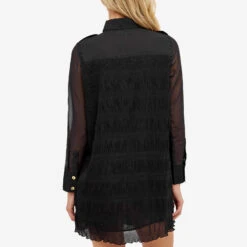 GANNI Pleated Georgette Shirt Dress 7 GANNI Pleated Georgette Shirt Dress -Marine Serrc Style 13 09 2023 BLR F8306 099 7 1