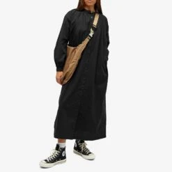 Snow Peak OG Cotton Poplin Midi Shirt Dress -Marine Serrc Style 13 10 23 NS SH 23AW401 BK m8 1