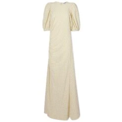 Marine Serrc Style 9 GANNI Seersucker Puff Sleeve Dress