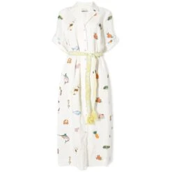 ALÉMAIS Blue Marlin Embroidered Dress